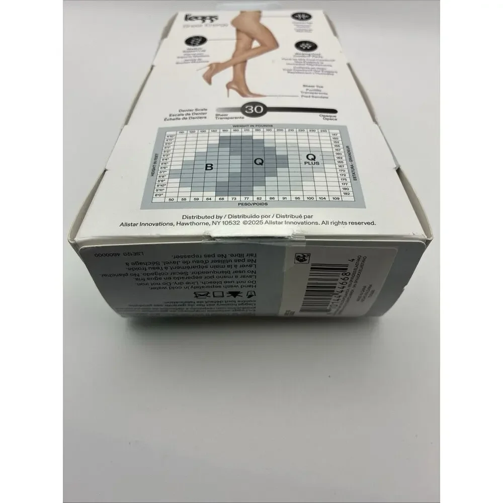 Leggs Sheer Energy Q Plus Nude Wicking Panty Compression Sheer Tights Pantyhose